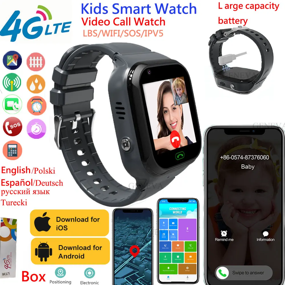Kids Smart Watch Call Watches SIM Card Location Tracker SOS Waterproof 4G Smartwatch For Children Touch Screen Watch IOS Android
Kids Smart Watch Call Watches SIM Card Location Tracker SOS Waterproof 4G Smartwatch For Children Touch Screen Watch IOS Android