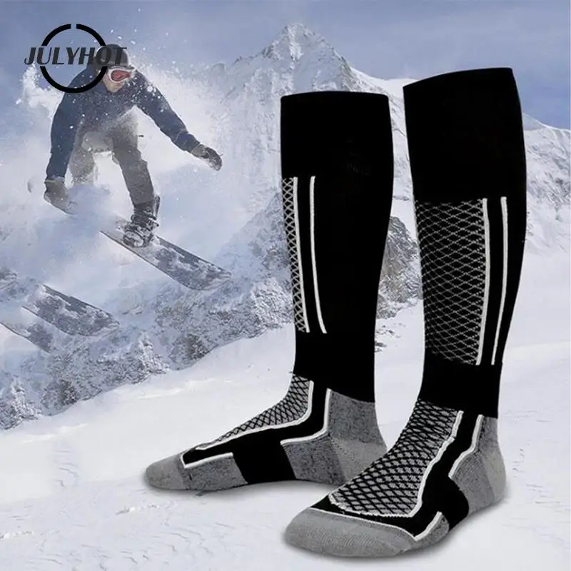 

Winter Men Thickened High Tube Moisture Absorption Socks Women Thermal Ski Socks Warm Wool Cycling Soccer Snowboard Socks