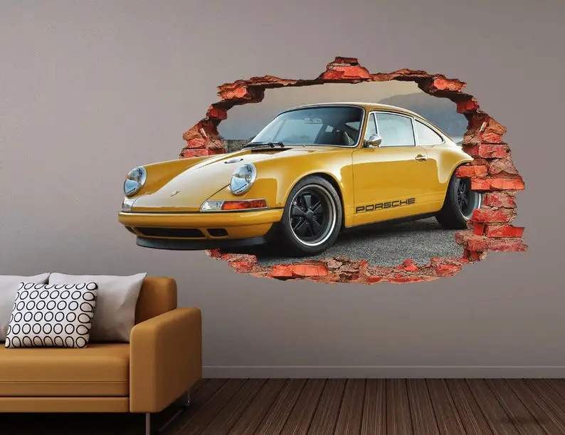 Sport Car 3D Wall Decal Smashed - 911 Wall Sticker - Vinyl Wall Decor - Decals for Walls - Stickers 3D Effect
Sport Car 3D Wall Decal Smashed - 911 Wall Sticker - Vinyl Wall Decor - Decals for Walls - Stickers 3D Effect