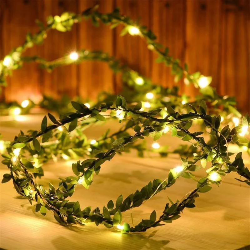 10/5/3M Green Leaf Garland String Lights LED Flexible Copper Artificial Leaf Vine Lights for Christmas Wedding Party Home Decor
10/5/3M Green Leaf Garland String Lights LED Flexible Copper Artificial Leaf Vine Lights for Christmas Wedding Party Home Decor