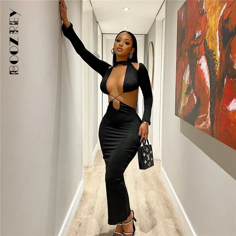 BoozRey Sexy Hipster Midi Dress Women Cleavage Hollow Backless Full Sleeve Solid Party Robe Female Slim High Street Attirewear
BoozRey Sexy Hipster Midi Dress Women Cleavage Hollow Backless Full Sleeve Solid Party Robe Female Slim High Street Attirewear
