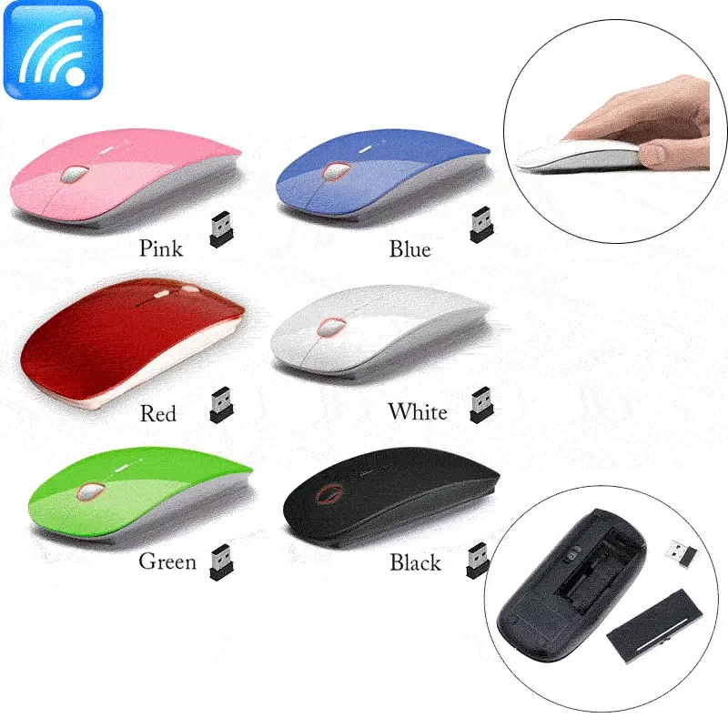 Ultra Thin USB Optical Wireless Mouse Gamer 2.4G Receiver Super Slim Gaming Mouse Cordless Computer PC Laptop Desktop
Ultra Thin USB Optical Wireless Mouse Gamer 2.4G Receiver Super Slim Gaming Mouse Cordless Computer PC Laptop Desktop