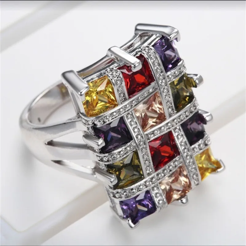 Square Crystal Big Rings For Women Luxury Casual Colorful Signet Ring Trendy Design Wedding Cocktail Party Ring Jewelry
Square Crystal Big Rings For Women Luxury Casual Colorful Signet Ring Trendy Design Wedding Cocktail Party Ring Jewelry