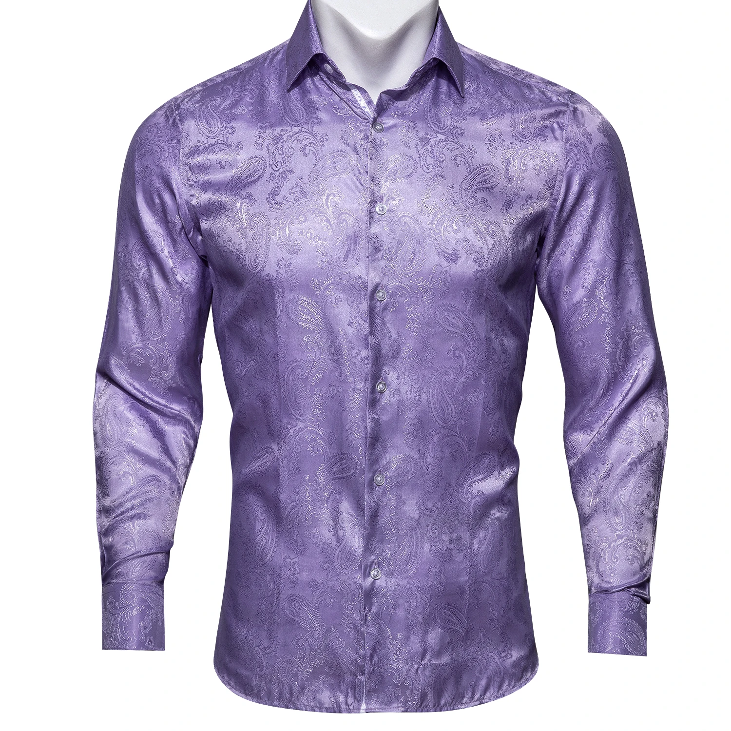 Barry.Wang Luxury Light Purple Paisley Silk Shirts Men Long Sleeve Casual Flower Shirts For Men Designer Fit Dress Shirt BY-0092
Barry.Wang Luxury Light Purple Paisley Silk Shirts Men Long Sleeve Casual Flower Shirts For Men Designer Fit Dress Shirt BY-0092