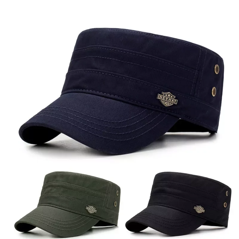 Branded Men Military Cap Summer Autumn Casual Cadet Hat Washed Cotton Flat Top Caps Female Vintage Hats Bone Man Cap
Branded Men Military Cap Summer Autumn Casual Cadet Hat Washed Cotton Flat Top Caps Female Vintage Hats Bone Man Cap