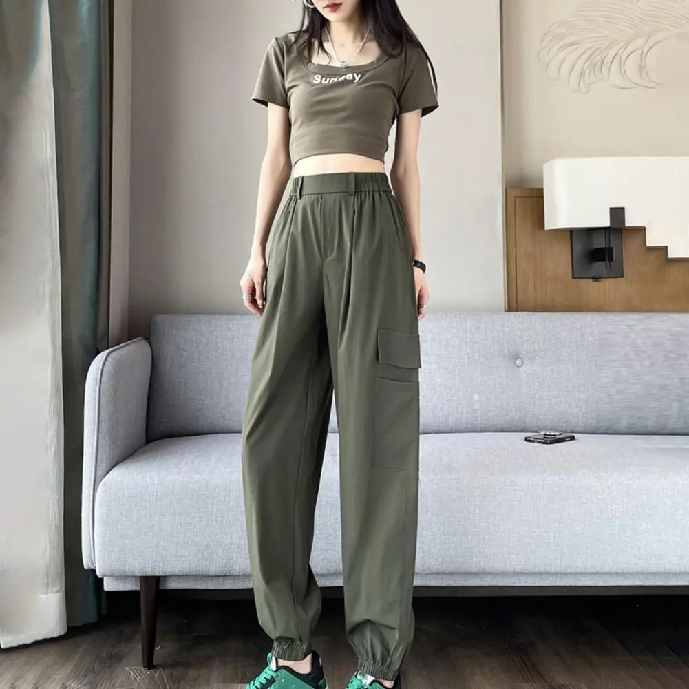 Women Pants High Waist Elastic Waistband Cargo Pants Pockets Shrinkable Cuffs Ankle-Length Straight Wide Leg Harem Sweatpants
Women Pants High Waist Elastic Waistband Cargo Pants Pockets Shrinkable Cuffs Ankle-Length Straight Wide Leg Harem Sweatpants
