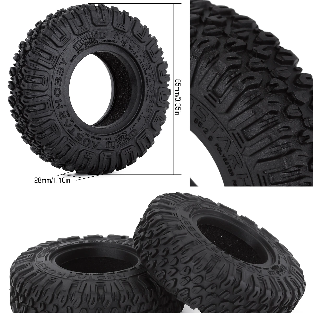 4 шт. 85*28 мм 1,55 дюйма пневматическая колесная шина Aro 14 комплект шин для радиоуправляемого гусеничного автомобиля Tamiya Tt02 Scx24 Trx4 Wpl C24 Kyosho автомобильные аксессуары 
4 шт. 85*28 мм 1,55 дюйма пневматическая колесная шина Aro 14 комплект шин для радиоуправляемого гусеничного автомобиля Tamiya Tt02 Scx24 Trx4 Wpl C24 Kyosho автомобильные аксессуары