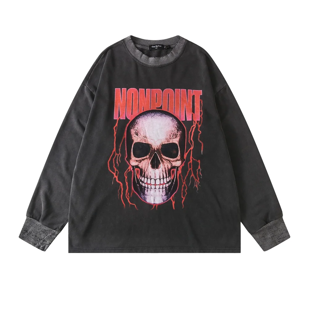 Men Autumn Skeleton Skull Print Pullover Vintage Streetwear Long Sleeve T-shirt Washed Harajuku Casual Loose Cotton SweatShirt
Men Autumn Skeleton Skull Print Pullover Vintage Streetwear Long Sleeve T-shirt Washed Harajuku Casual Loose Cotton SweatShirt