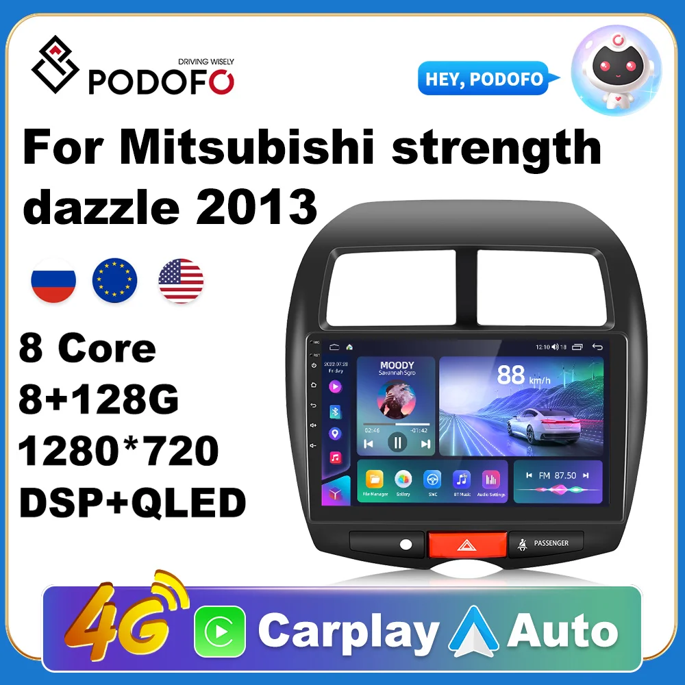 Podofo автомобильный Android CarPlay Радио мультимедийный плеер для Mitsubishi strength dazzle 2013 2 Din Авторадио Видео AI Voice GPS Navi
Podofo автомобильный Android CarPlay Радио мультимедийный плеер для Mitsubishi strength dazzle 2013 2 Din Авторадио Видео AI Voice GPS Navi