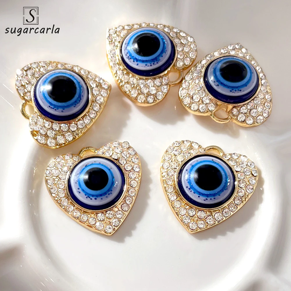 5Pcs 21*20mm Turkish Blue Evil Eye Crystal Heart Necklace Charms Pendant for Jewelry Making Earring DIY Jewelry Making Accessory
5Pcs 21*20mm Turkish Blue Evil Eye Crystal Heart Necklace Charms Pendant for Jewelry Making Earring DIY Jewelry Making Accessory