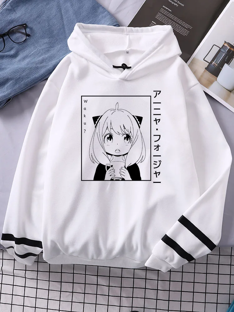 Женский пуловер в полоску Spy X Family, Свободный Повседневный пуловер с капюшоном и карманами в стиле аниме и ания с надписью «Hold A Water Glass», винта...
Женский пуловер в полоску Spy X Family, Свободный Повседневный пуловер с капюшоном и карманами в стиле аниме и ания с надписью «Hold A Water Glass», винта...