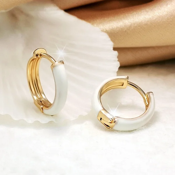 Fashion All-match Gold Color Earrings for Women Colorful Dripping Oil white Hoop Earring wedding Anniversary Party Jewelry Gift
Fashion All-match Gold Color Earrings for Women Colorful Dripping Oil white Hoop Earring wedding Anniversary Party Jewelry Gift
