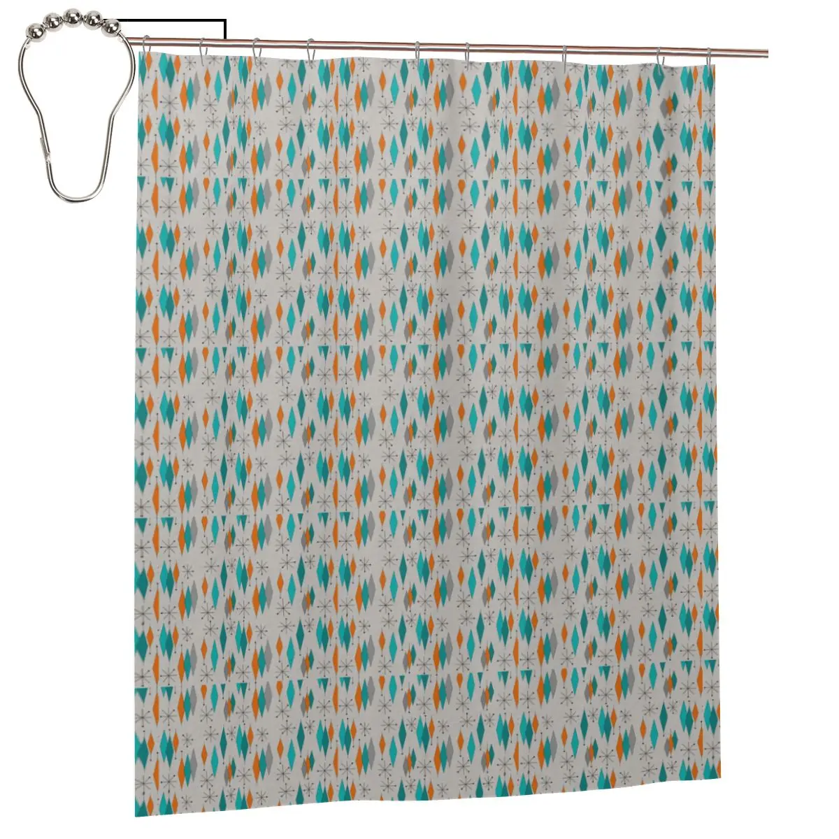 

Mid Century Modern Shower Curtain for Bathroon Personalized Funny Bath Curtain Set with Iron Hooks Home Decor Gift 60x72in