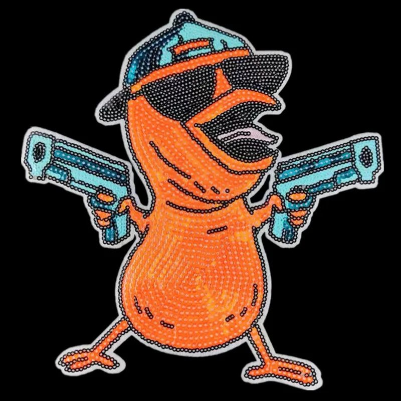 T shirt Women Patch Orange Sequins 255mm Duck Guns Deal with it Biker Patches for Clothing Stickers 3D T shirt Mens FreeShipping
T shirt Women Patch Orange Sequins 255mm Duck Guns Deal with it Biker Patches for Clothing Stickers 3D T shirt Mens FreeShipping