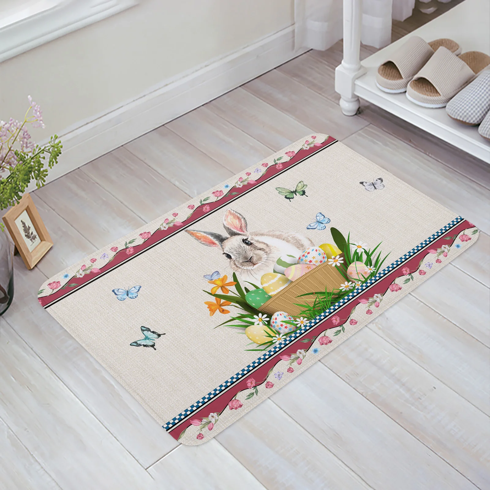 Easter Bunny Butterfly Tulip Flower Doormats Anti-slip Home Decor Floor Carpet Doormat for Bathroom Kitchen Entrance Rugs
Easter Bunny Butterfly Tulip Flower Doormats Anti-slip Home Decor Floor Carpet Doormat for Bathroom Kitchen Entrance Rugs