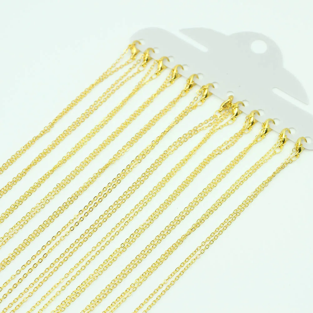 12Pcs/lot 40cm Chains Necklace 1.5mm Men Women Gold/Steel Stainless Steel Link Cuban Chain Necklaces For Jewelry Making
12Pcs/lot 40cm Chains Necklace 1.5mm Men Women Gold/Steel Stainless Steel Link Cuban Chain Necklaces For Jewelry Making
