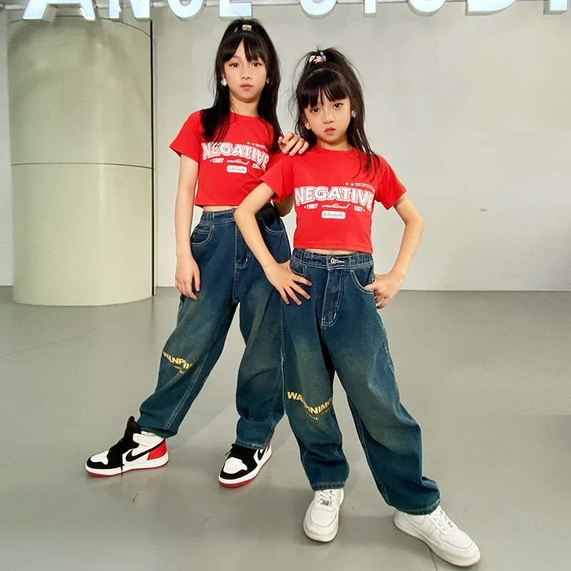 2023 New Jazz Dance Costumes For Girls Red Crop Tops Loose Pants Street Dance Wear Ballroom Hip Hop Dance Rave Clothes DQS12517
2023 New Jazz Dance Costumes For Girls Red Crop Tops Loose Pants Street Dance Wear Ballroom Hip Hop Dance Rave Clothes DQS12517