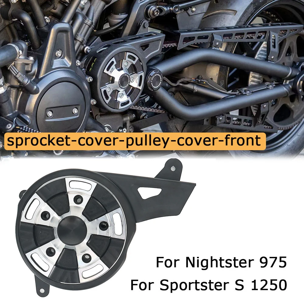 

For Sportster S 1250 Motorcycle Front Drive Pulley Engine Upper Cover Sets For RH1250s RH975 For Nightster 975 2021 2022 Black