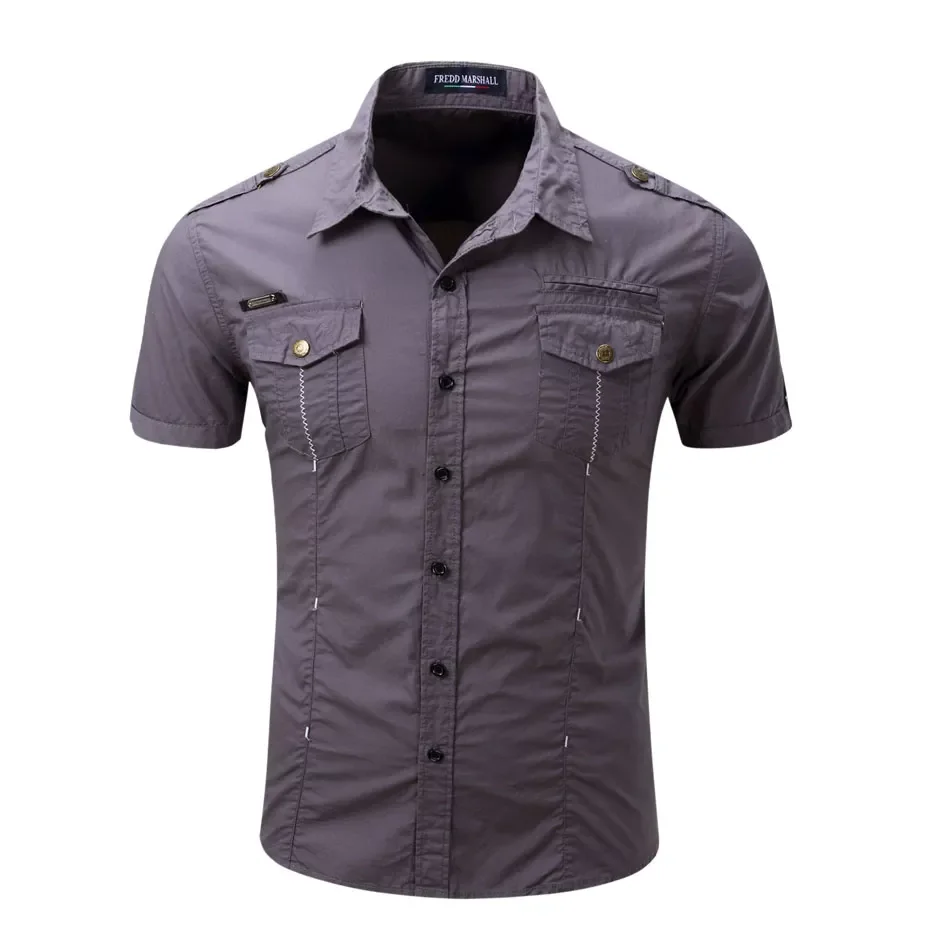 2022New quality Mens Cargo Shirt Men Casual Shirt Solid Short Sleeve Shirts Work Shirt with Wash Standard US Size 100% Cotton
2022New quality Mens Cargo Shirt Men Casual Shirt Solid Short Sleeve Shirts Work Shirt with Wash Standard US Size 100% Cotton