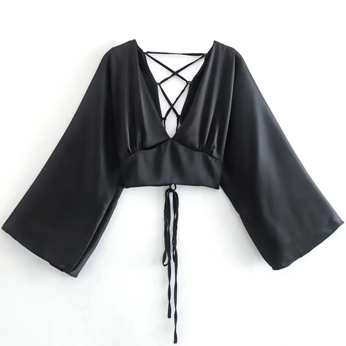 Jenny&Dave 2022 England Style Fashion Satin Silk V-neck Casual Short Kimono Shirt Black Blouse Women
Jenny&Dave 2022 England Style Fashion Satin Silk V-neck Casual Short Kimono Shirt Black Blouse Women