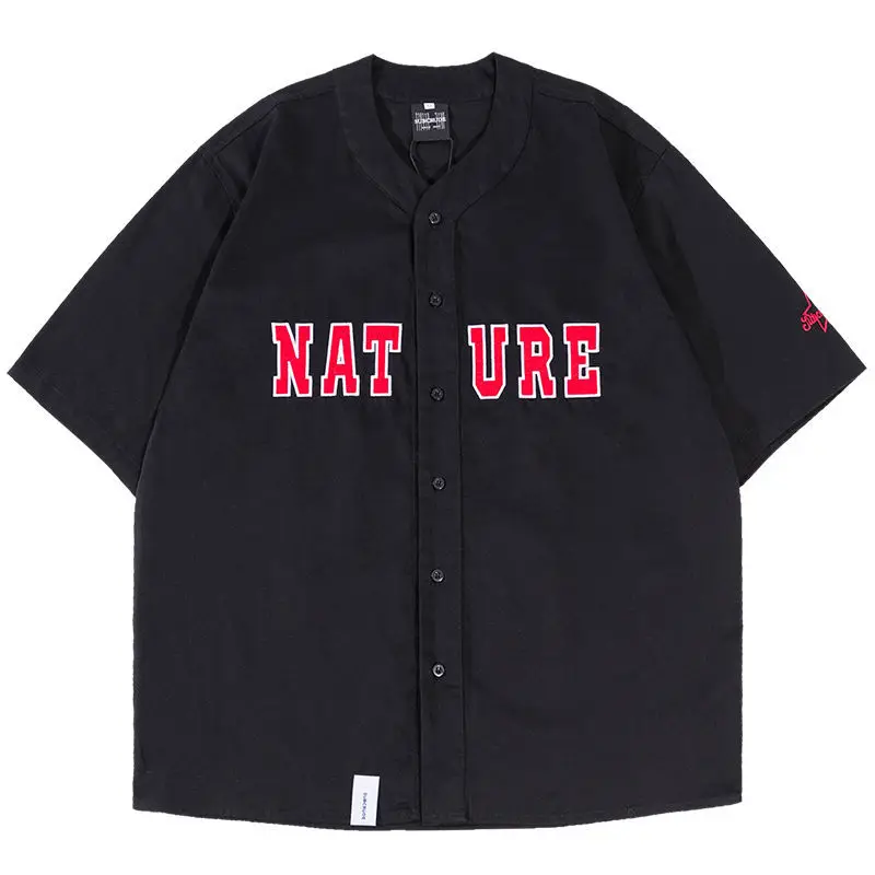 American Retro print Baseball Uniform Short-sleeved Shirt Men Women Shirts Summer New Street Loose Casual Shirt Jacket New 2023
American Retro print Baseball Uniform Short-sleeved Shirt Men Women Shirts Summer New Street Loose Casual Shirt Jacket New 2023