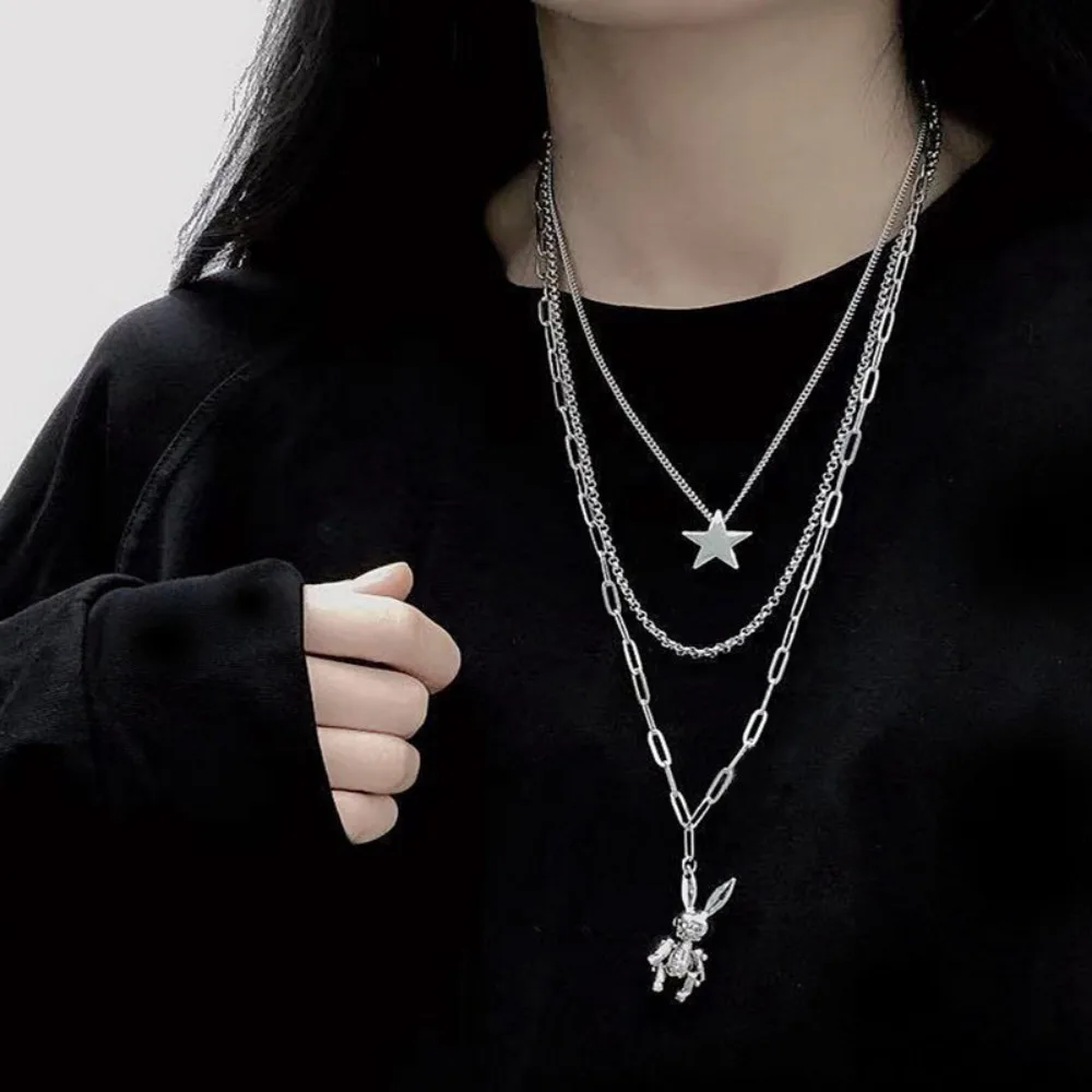 3pcs/set Multilayer Metal Sweater Chain Casual Punk Bear Rabbit Necklace Birthday Gifts for Women Clothes Accessories
3pcs/set Multilayer Metal Sweater Chain Casual Punk Bear Rabbit Necklace Birthday Gifts for Women Clothes Accessories