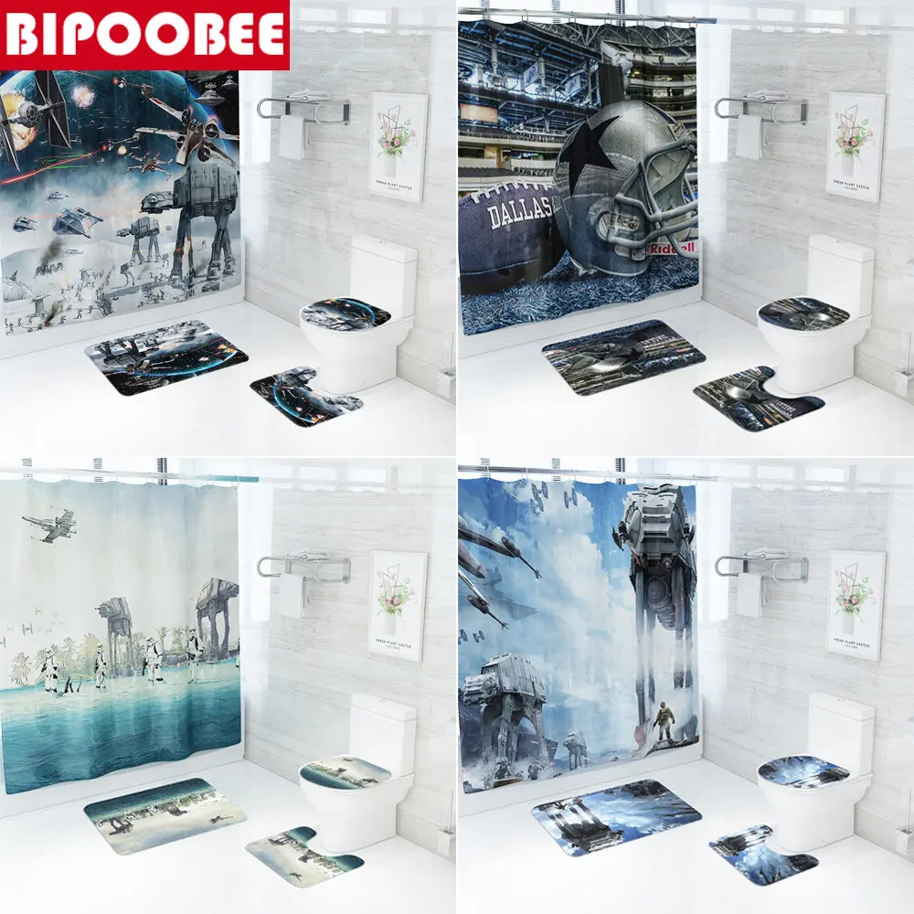 Space Warrior 3d Printed Shower Curtain Star Alien Wars Pattern Bathroom Rug Toilet Cover Lid Non-slip Bath Mat Home Decor
Space Warrior 3d Printed Shower Curtain Star Alien Wars Pattern Bathroom Rug Toilet Cover Lid Non-slip Bath Mat Home Decor