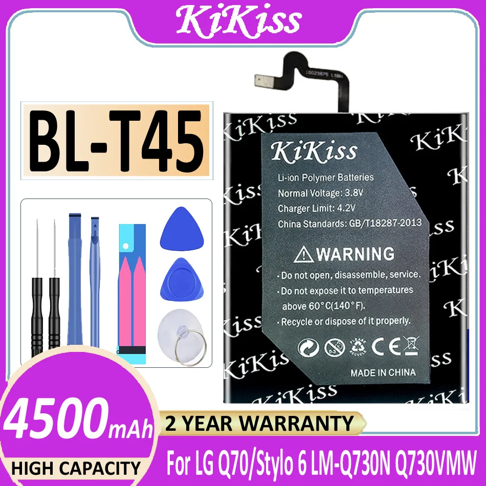 

Original KiKiss Battery BL-T45 Battery 4500mAh For LG LM-Q730N Q70 Q730VMW Stylo 6 EAC64578501 Bateria + Track NO