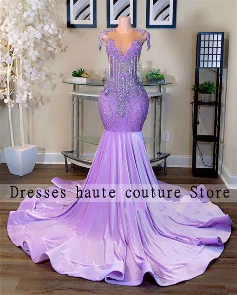 Purple Velvet Long Prom Dress 2023 For Black Girls Beaded Tassels Birthday Party Dresses Crystal Evening Gown
Purple Velvet Long Prom Dress 2023 For Black Girls Beaded Tassels Birthday Party Dresses Crystal Evening Gown