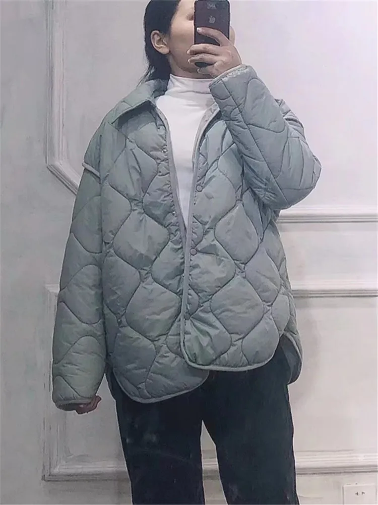 PB&ZA winter new women's fashion temperament long-sleeved lapel shirt-style diamond-buttoned loose cotton jacket 4391/790
PB&ZA winter new women's fashion temperament long-sleeved lapel shirt-style diamond-buttoned loose cotton jacket 4391/790