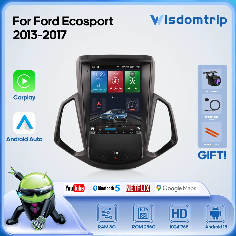 Для Ford Ecosport 2013-2017 интеллектуальный мультимедийный видеоплеер GPS-радио 4G Wi-Fi