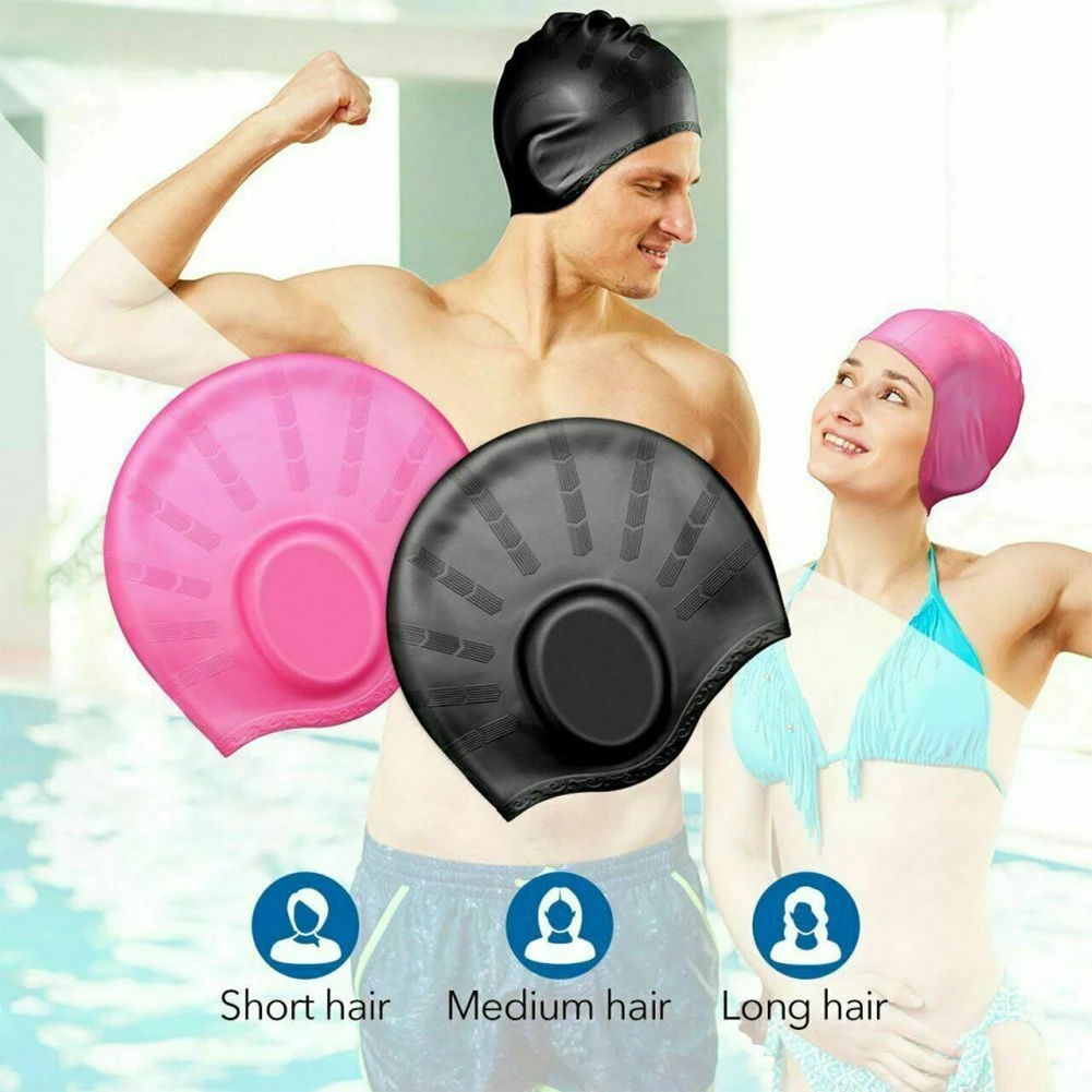 Silicone Swimming Cap Swim Cap With Ear Pockets Long Hair For Men Ladies Hat Water Sports Swimming Accessories Equipments
Silicone Swimming Cap Swim Cap With Ear Pockets Long Hair For Men Ladies Hat Water Sports Swimming Accessories Equipments