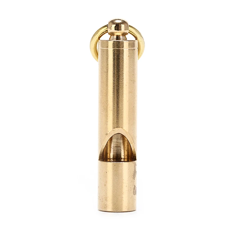 

1pcs 10mm Solid brass EDC Emergency Safety & Survival Aid Whistle Keychain For Camping Hiking Tools