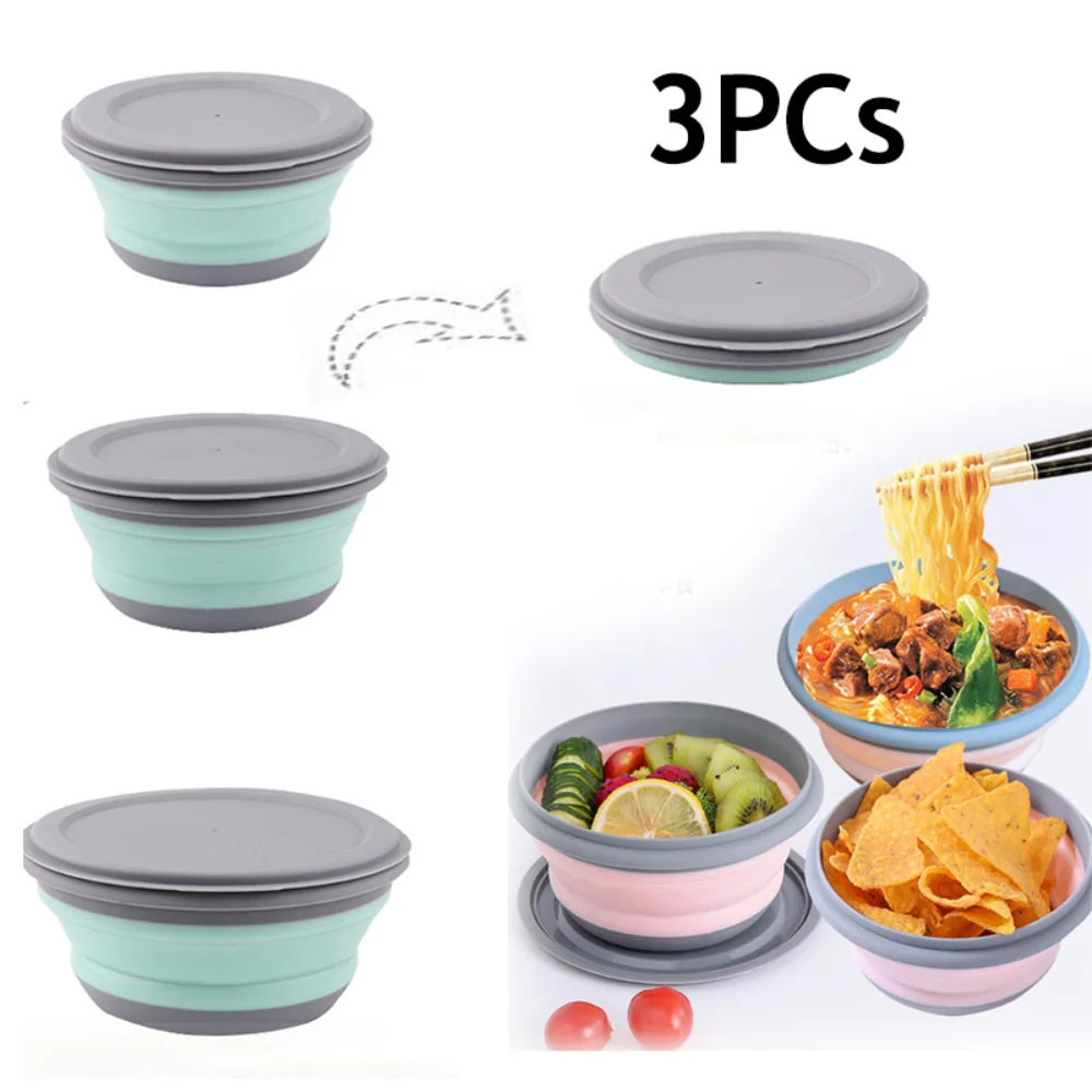 3PCS Foldable Set Bowl Outdoor Convenient To Carry Camping with Lid Silicone Travel Bowl Children's Bowl Lunch Box Set
3PCS Foldable Set Bowl Outdoor Convenient To Carry Camping with Lid Silicone Travel Bowl Children's Bowl Lunch Box Set