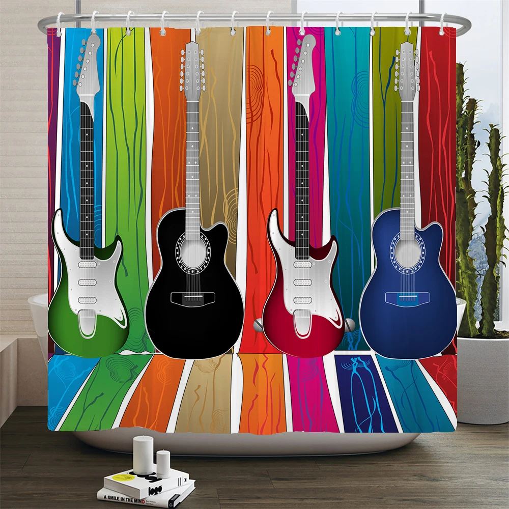 Musical Note Guitar Shower Curtain Music Rock style Print Waterproof Fabric Bathroom Curtains With Hooks Home Decor Curtain
Musical Note Guitar Shower Curtain Music Rock style Print Waterproof Fabric Bathroom Curtains With Hooks Home Decor Curtain