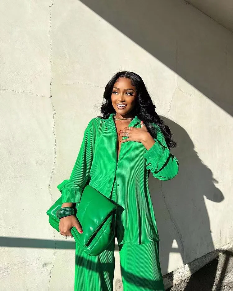 Sexy Solid Suit Two Pieces Outfits Office Lady Long Sleeve Lapel Jacket Coat Suits 2022 Women Casual Wide Leg Trousers Set
Sexy Solid Suit Two Pieces Outfits Office Lady Long Sleeve Lapel Jacket Coat Suits 2022 Women Casual Wide Leg Trousers Set