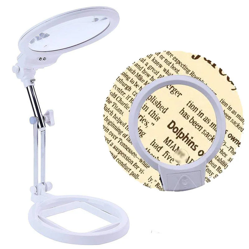 25Mm 130Mm Handheld Folding Desktop Magnifying Glass Lamp 5X/1.5X Magnifier with Led Light Folding Handle for Repair Reading
25Mm 130Mm Handheld Folding Desktop Magnifying Glass Lamp 5X/1.5X Magnifier with Led Light Folding Handle for Repair Reading