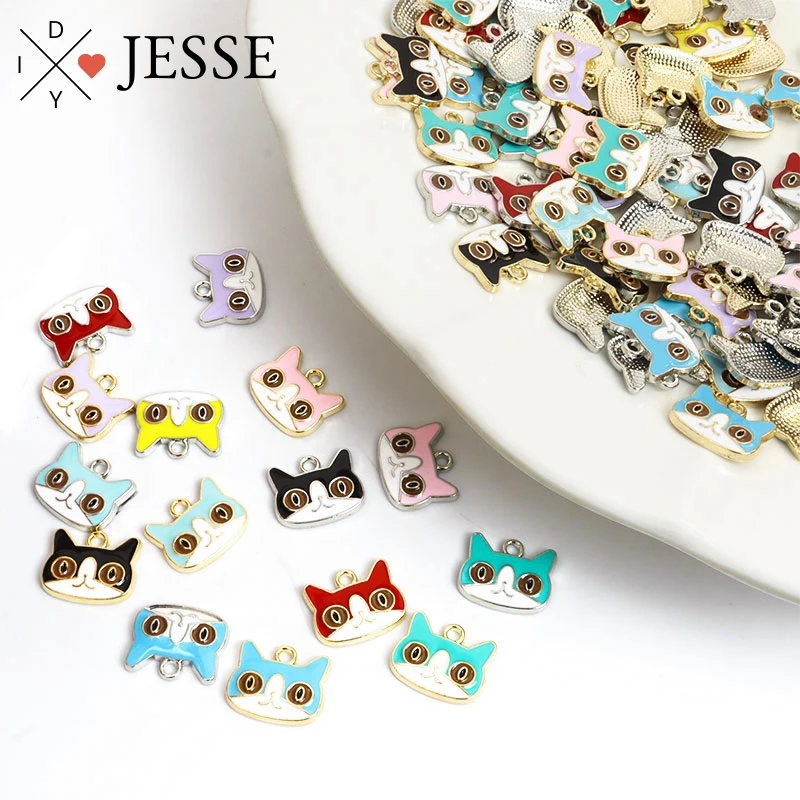 10Pcs Cartoon Animal Cat Enamel Charms Pendants Colorful Cute Kitten Animal Women Kid DIY Jewelry Accessories 
10Pcs Cartoon Animal Cat Enamel Charms Pendants Colorful Cute Kitten Animal Women Kid DIY Jewelry Accessories