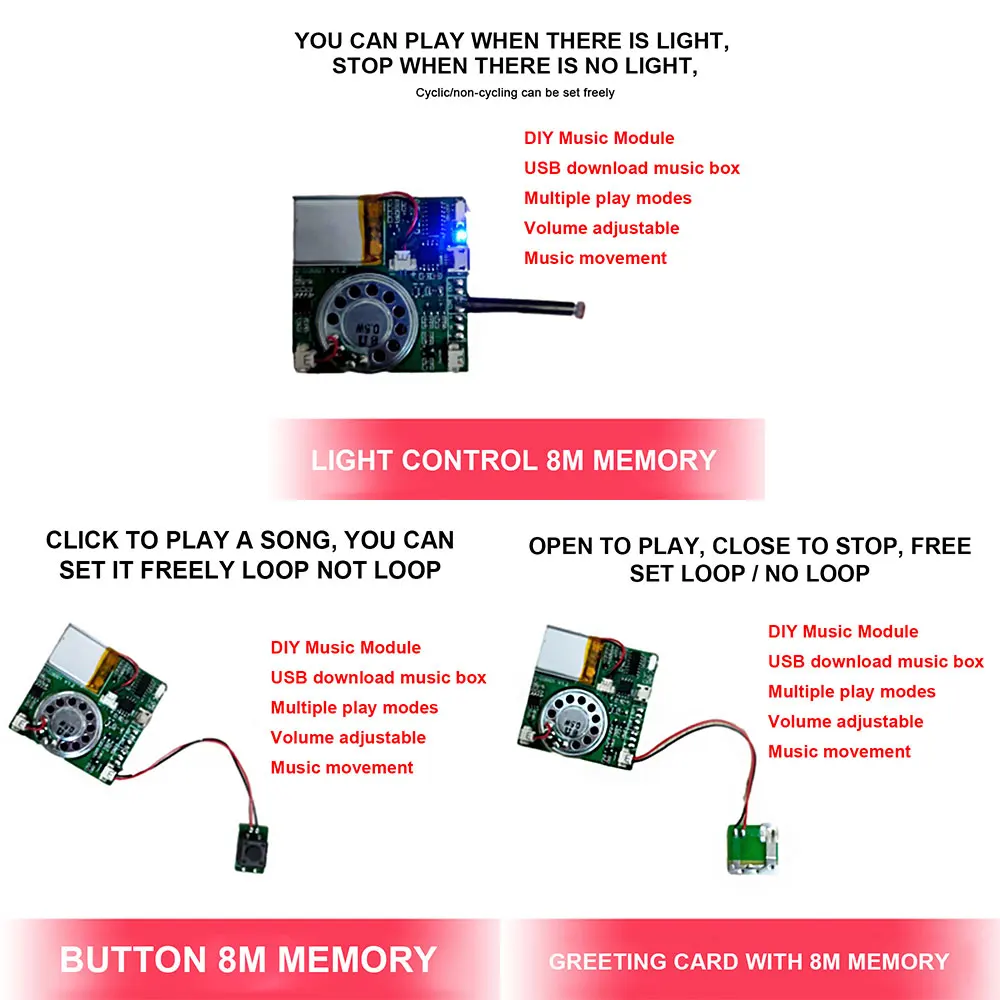 Factory directly Press-button Control Activated MP3 Recordable PCB Sound Module USB Downloadable Sound Module for Greeting Cards
Factory directly Press-button Control Activated MP3 Recordable PCB Sound Module USB Downloadable Sound Module for Greeting Cards