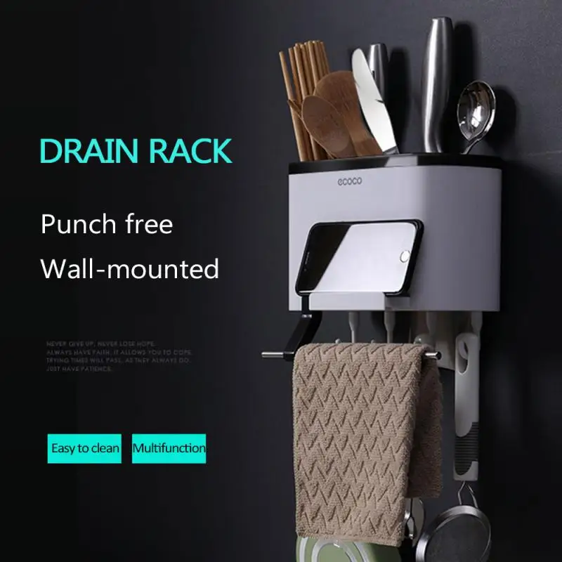 Multifunction Chopstick tube wall hanging kitchen organizer holder with hooks kitchen supplies storage holder drainage shelf
Multifunction Chopstick tube wall hanging kitchen organizer holder with hooks kitchen supplies storage holder drainage shelf