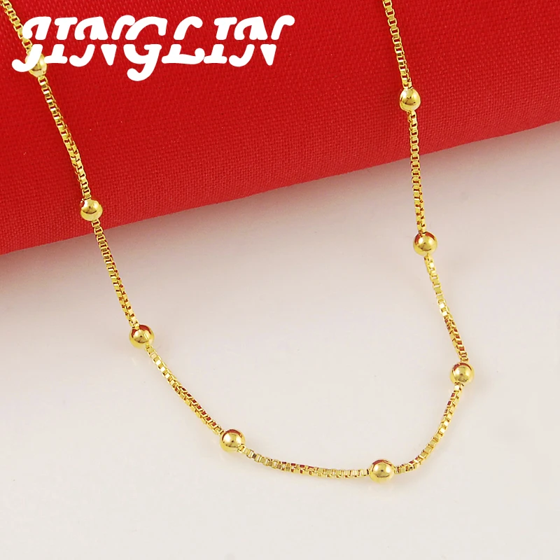 JINGLIN New Genuine 24K Gold Necklace Plating Gold 45CM Box Chain Beaded Necklace Short Chain for Woman Charm Jewelry
JINGLIN New Genuine 24K Gold Necklace Plating Gold 45CM Box Chain Beaded Necklace Short Chain for Woman Charm Jewelry