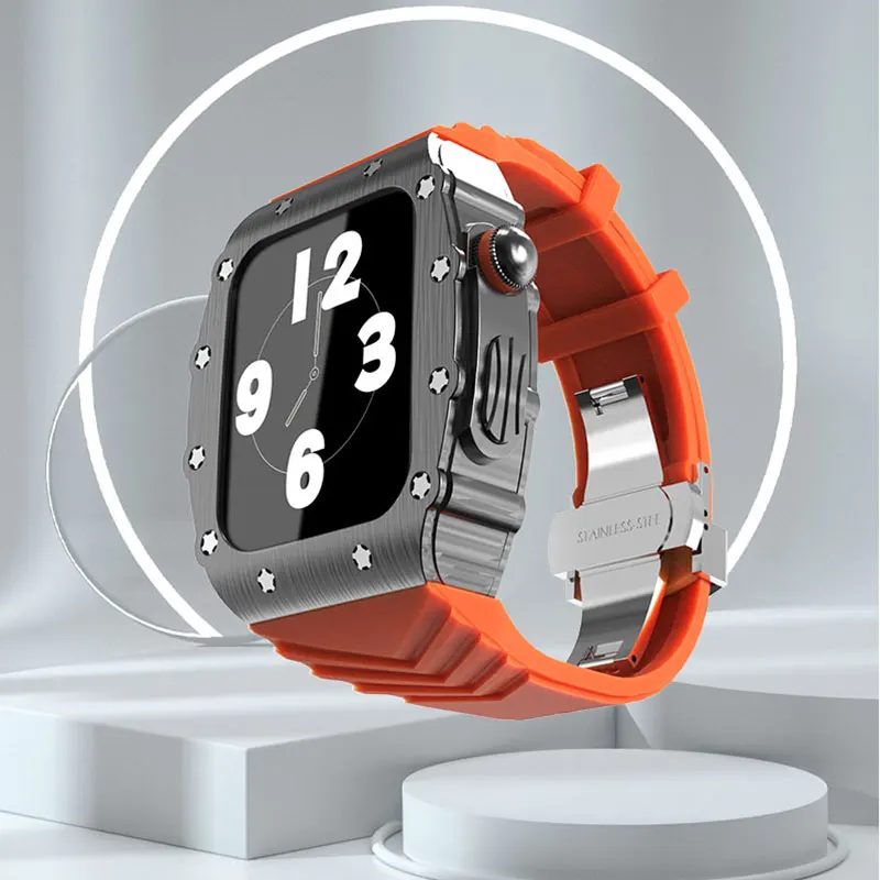 Аксессуары для наручных часов Apple Watch 8 45 мм, ремешок из нержавеющей стали с застежкой-бабочкой, чехол для iWatch 7 6 5 SE 44 мм, Набор чехлов
Аксессуары для наручных часов Apple Watch 8 45 мм, ремешок из нержавеющей стали с застежкой-бабочкой, чехол для iWatch 7 6 5 SE 44 мм, Набор чехлов