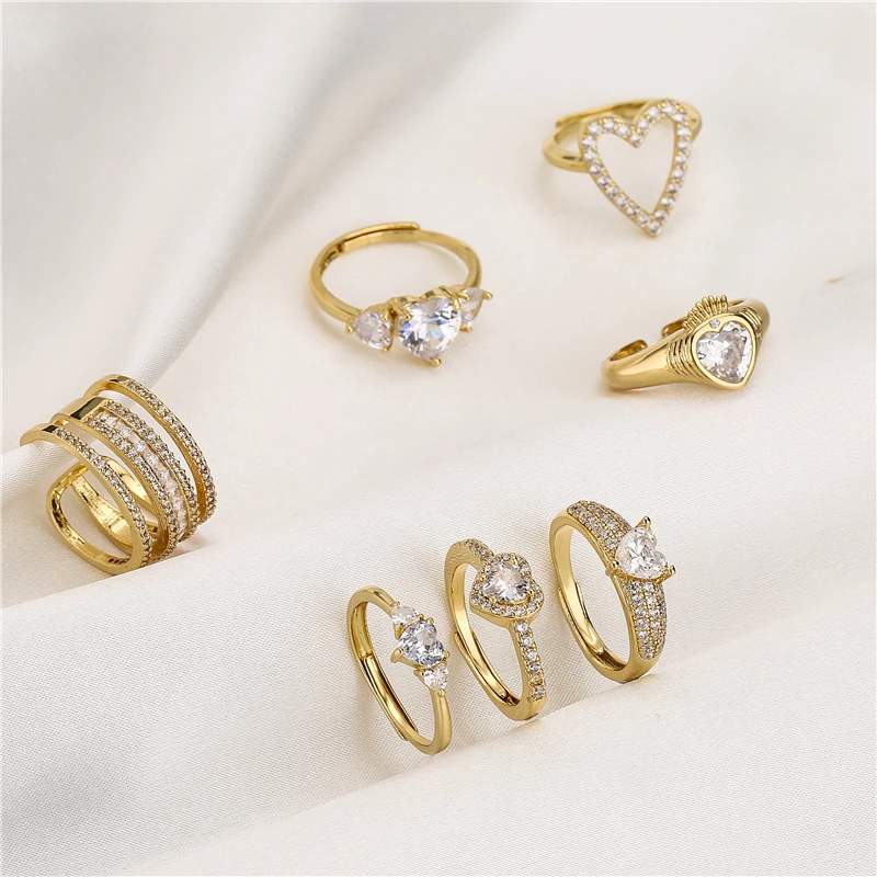 HECHENG,Love Heart Ring,Creative Sweet Heart Rings for Women, Geometric Zircon Cooper Open Ring Vintage 18k gold plated Jewelry
HECHENG,Love Heart Ring,Creative Sweet Heart Rings for Women, Geometric Zircon Cooper Open Ring Vintage 18k gold plated Jewelry