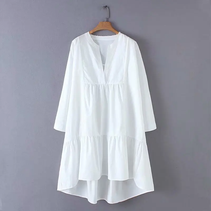 Женское свободное платье-трапеция с асимметричным подолом, однотонное повседневное белое платье с длинным рукавом и v-образным вырезом, DS2057...
Женское свободное платье-трапеция с асимметричным подолом, однотонное повседневное белое платье с длинным рукавом и v-образным вырезом, DS2057...