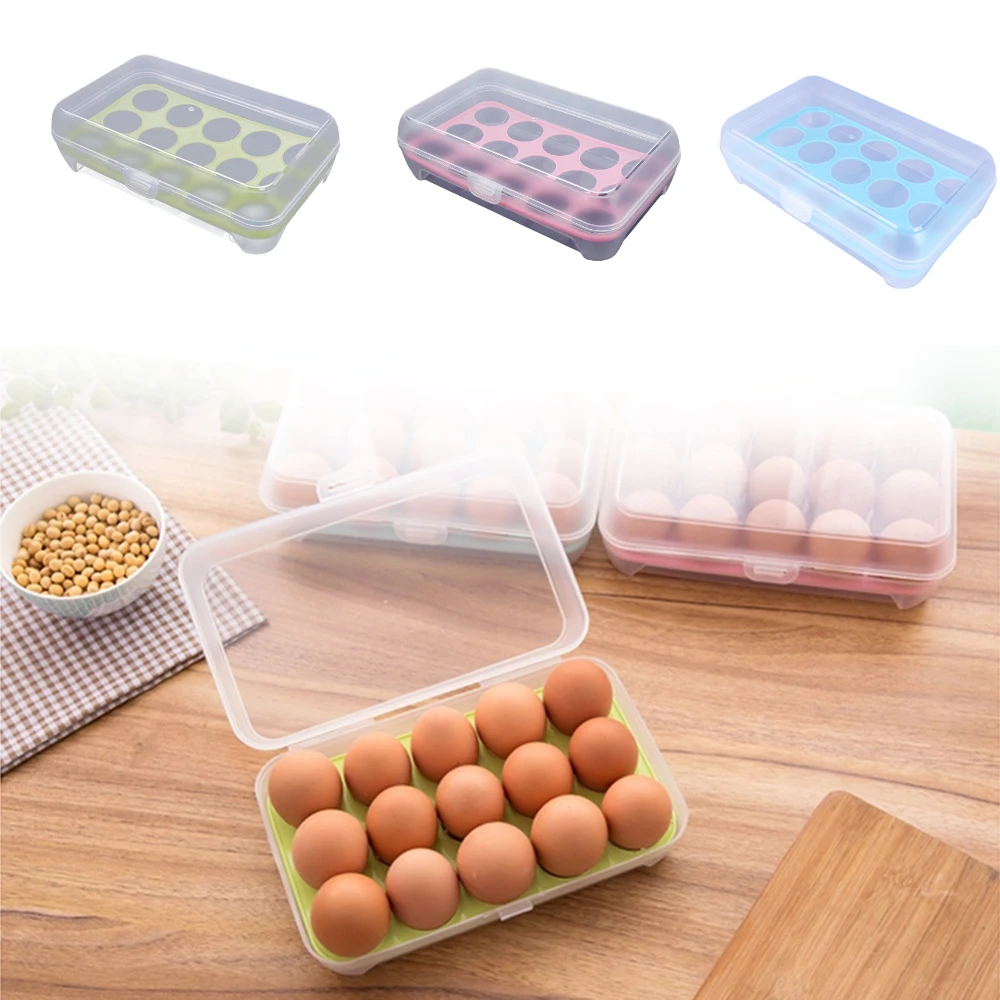 Plastic Egg Storage Box 15 Grids Egg Holder Cartons Refrigerator Kitchen Egg Box Kitchen Accessories Fresh-Keeping Container
Plastic Egg Storage Box 15 Grids Egg Holder Cartons Refrigerator Kitchen Egg Box Kitchen Accessories Fresh-Keeping Container
