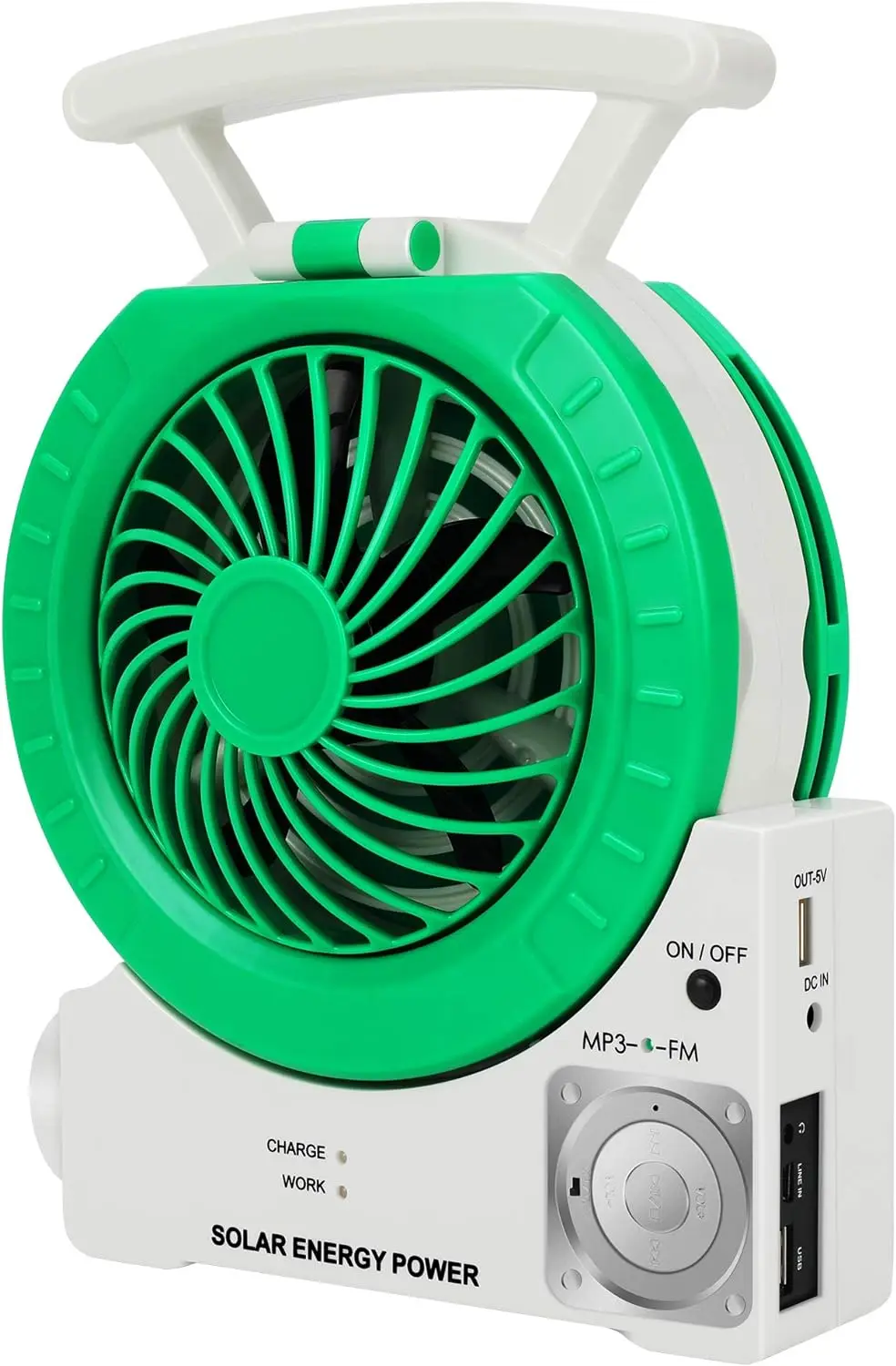 Solar Fan Outdoor Fishing Fan with MP3/Table Lamp/Torch/Cell Phone Charging Function for Camping Fishing and Hurricane Emergenc
Solar Fan Outdoor Fishing Fan with MP3/Table Lamp/Torch/Cell Phone Charging Function for Camping Fishing and Hurricane Emergenc