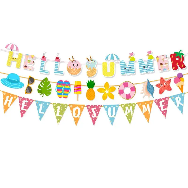 Summer Themed Party Flag Pulling Hawaiian Beach Decoration Letter Festival Garland Banner Decorative Items For Hanging Bunting
Summer Themed Party Flag Pulling Hawaiian Beach Decoration Letter Festival Garland Banner Decorative Items For Hanging Bunting
