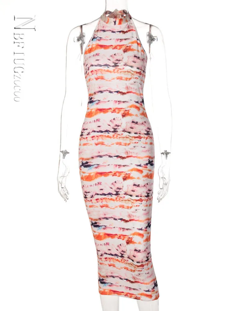 Women Fashion Halter Sleeveless Printed Bodycon Pink Pencil Midi Dress 2022 Summer Clothes
Women Fashion Halter Sleeveless Printed Bodycon Pink Pencil Midi Dress 2022 Summer Clothes