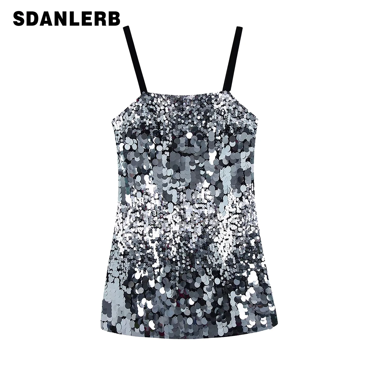 Sexy Sheath Sequined Mini Dress Women's Spring Summer Sexy Sleeveless Party Clothing Female Nightclub Short Strap Dress
Sexy Sheath Sequined Mini Dress Women's Spring Summer Sexy Sleeveless Party Clothing Female Nightclub Short Strap Dress