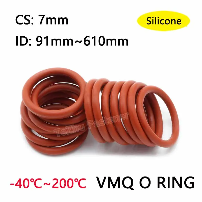 1Pcs Red VMQ Silicone Ring Gasket Large CS 7mm ID 91mm-610mm O Ring Rubber Sealing High Temperature Waterproof Washer Non-toxic
1Pcs Red VMQ Silicone Ring Gasket Large CS 7mm ID 91mm-610mm O Ring Rubber Sealing High Temperature Waterproof Washer Non-toxic